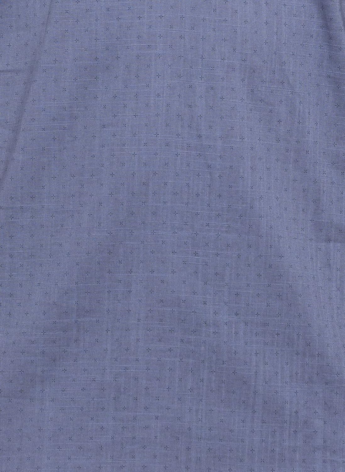 nick&jess mens ethnic wear : blue printed linen short kurta shirt