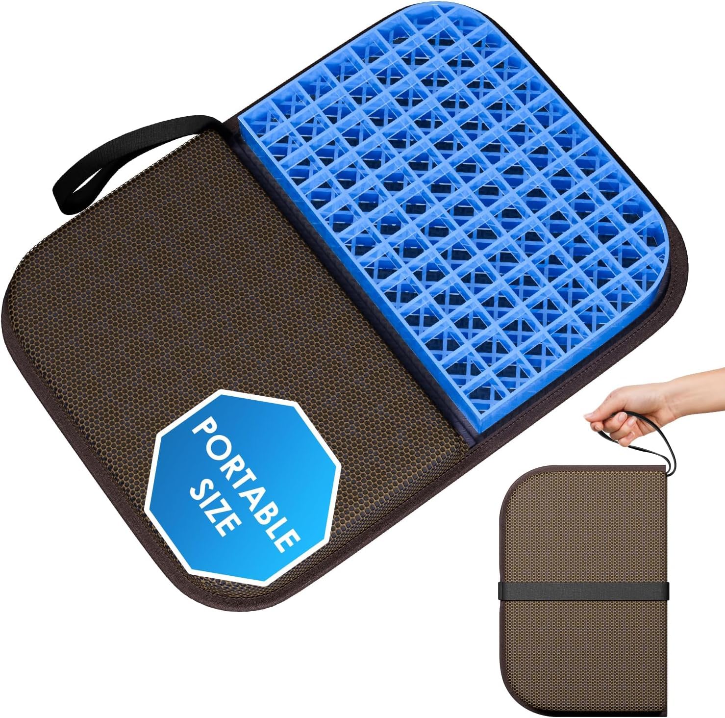 CleanGlare Gel Seat Cushion, Thickened Breathable Seat Cushion, 14.5" x 10.5" Thick Foldable TravelSeat Cushion for Car Office Chair Wheelchair Hip,Sciatica, Pressure Sores Tailbone Pain Relief