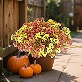 Artificial Pansies Plants 18 Bundles Fall Artificial Pansies for Outdoors UV Resistant Realistic Faux Silk Pansies Fade Resistant Autumn Pansies flower for Garden Porch Windows Wedding Planters Decor