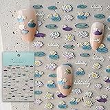 CESTSIREN Lotus Nail Art Stickers, Flower Floral