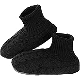 BenSorts Men Fuzzy Slipper Socks with Grippers Non Slip Indoor House Socks Christmas Gifts