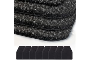 ACFUNIQUE Urinal Mats for Men Bathroom 8 Pack Urinal Mat Commercial Urinal Pads Thickened Non Slip Toilet Urinal Floor Mats Water Absorption Splash Mat 20.5" X 17.3" Black for Men's Restroom
