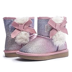 KRABOR Toddlers/Little Girls Boots,Glitter Warm