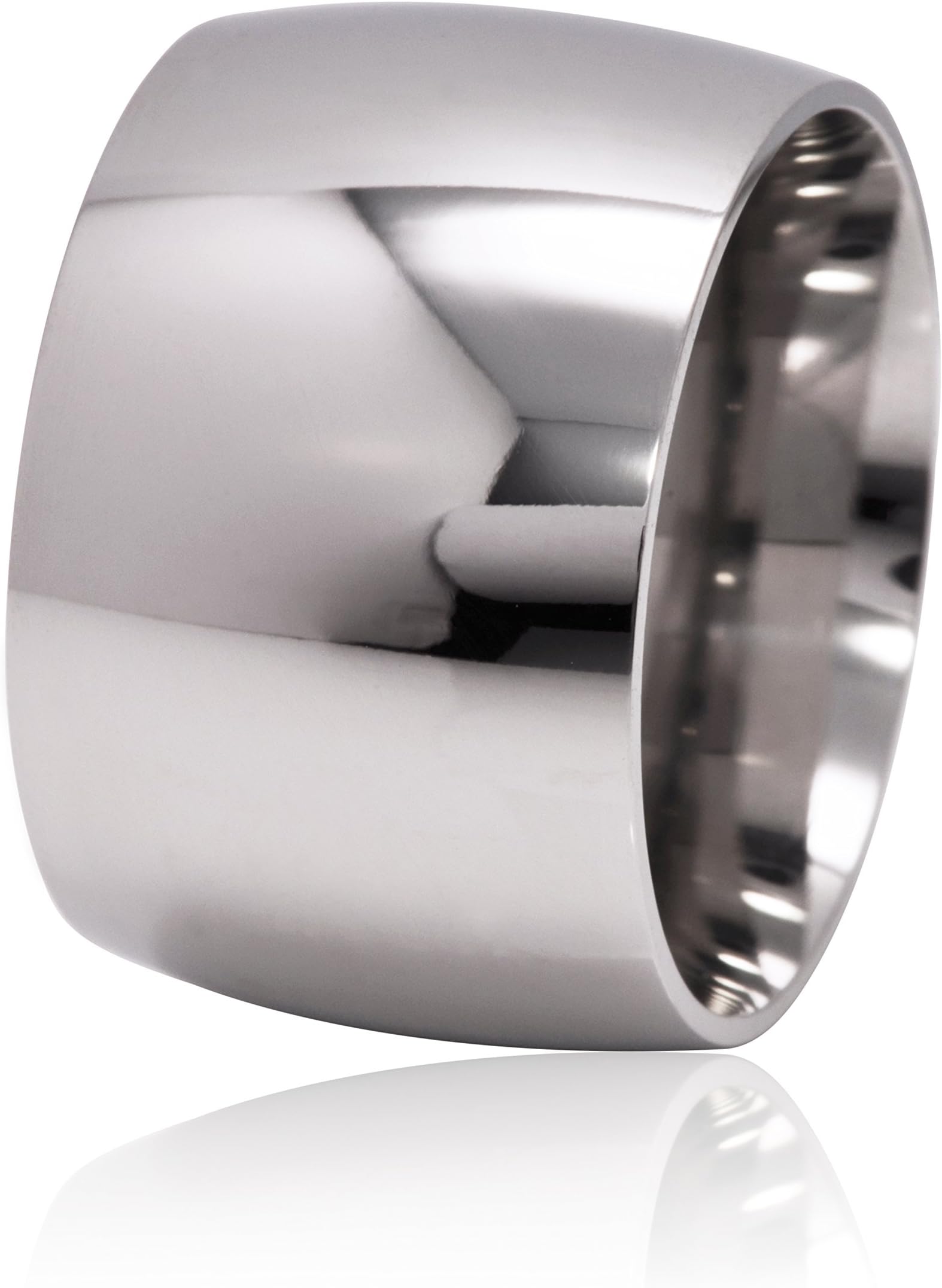 De Lelu Mens Womens Stainless Steel Wide Wedding Ring Band 15MM