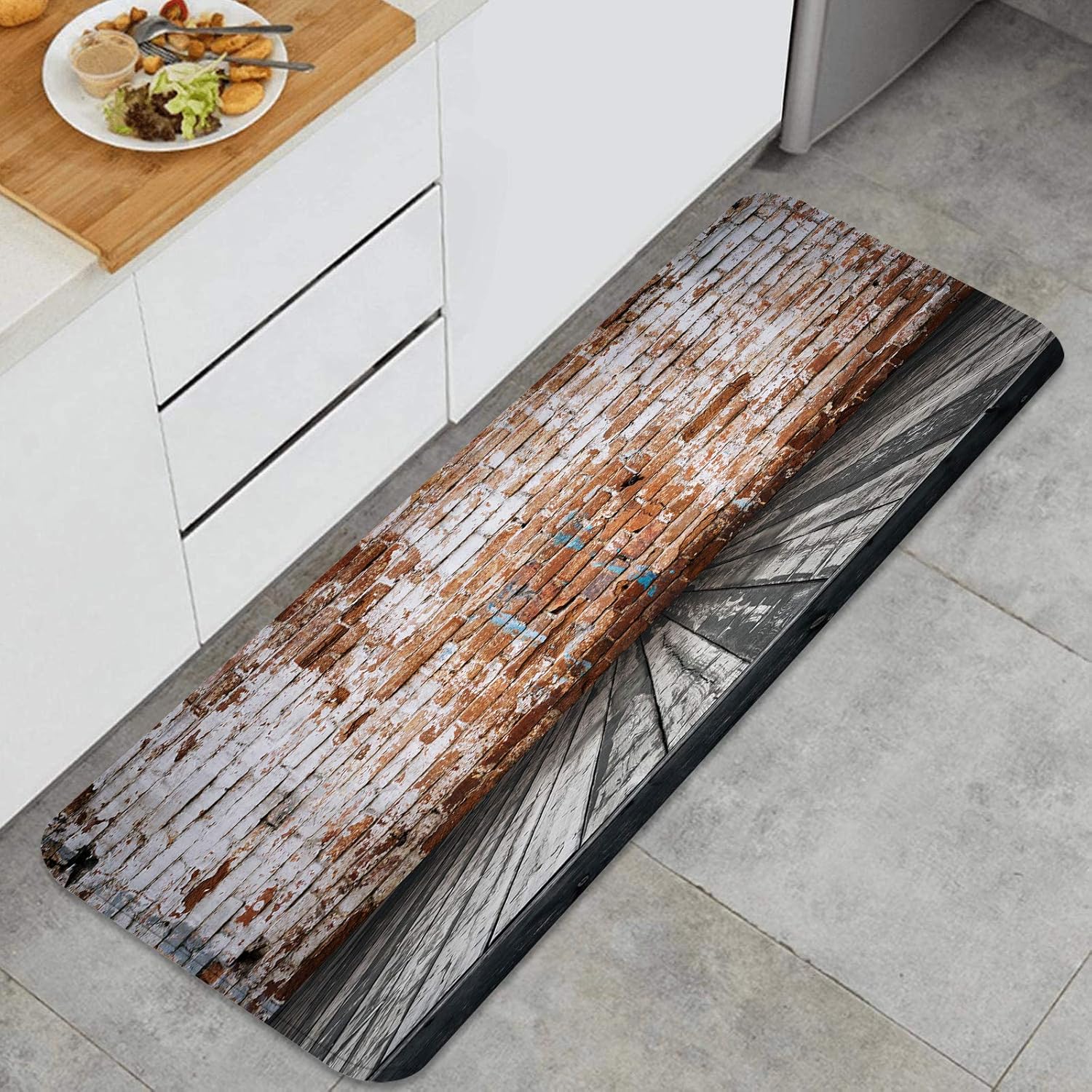 Throwpillow Alfombrilla de Cocina Antideslizante Habitación Antigua con