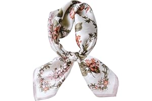 Konblimc 100% Pure Mulberry Silk Scarfs Neck Scarf for Women Medium Square Scarf Neckerchief Girl Silk Hair Scarf 27" x 27"