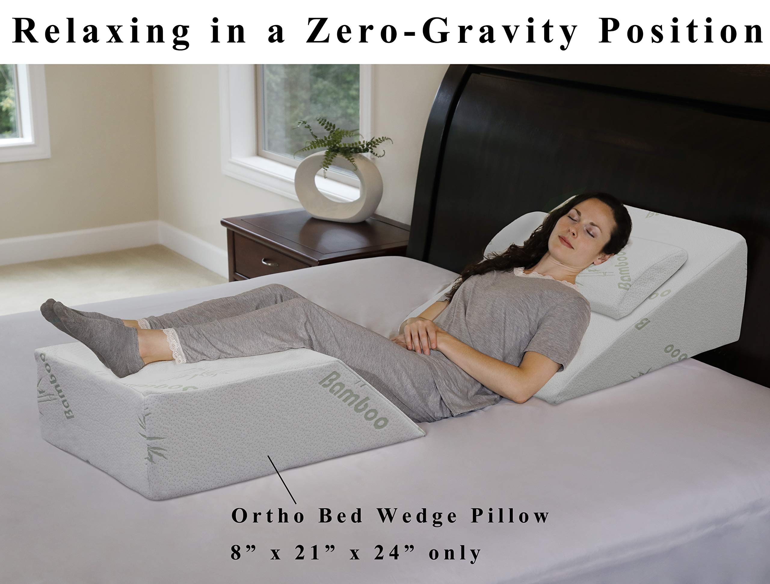 InteVision Ortho Bed Wedge Pillow with a, Removable Cover (8