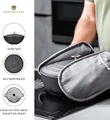 MasterClass Cast Aluminium Black Shallow Casserole Dish 24cm 2.5 Litre view 4