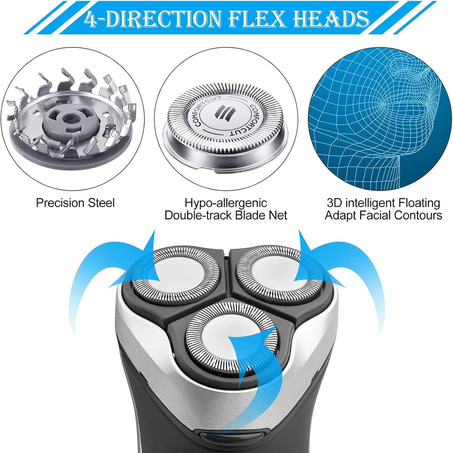 SH30 Replacement Head Compatible with Electric Shaver Series 1000, 2000, 3000 Click and Style with Pointed Blade - Image 4