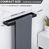 Sayayo SUS304 Black 12 Inch Towel Holder Self Adhesive & Screw Mount view 2