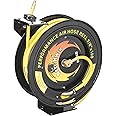 Heavy Duty Retractable 100-Foot Air Compressor Hose and Reel by Pentagon Tools