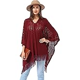 Soul Young Knitted Poncho Sweater for Women Ladies Pullover Wraps Cozy Topper shawl Cape