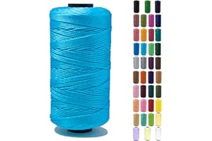 Tsuisho 1.5mm x 219 Yards Polyester String Cord for Knitting and Crochet, 100% Polypropylene Macrame Cord for Hats, Bags, Purses, Shoes, Plant Hangers, DIY Crafts - Sky Blue