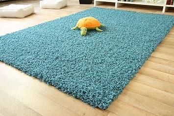 Shaggy Hochflor Teppich Funny Langflor Teppich In Turkis Mit Oko