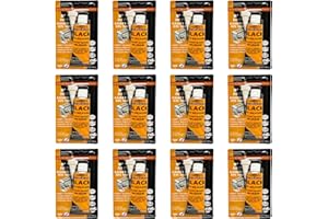 LIIZOUSUDA 12 Pack Silicone Gasket Maker - RTV Silicone Gasket Maker - Black Oil Resistance RTV Silicone Gasket Maker Manifold Header for Automotive Motorbike Machine Equipment Repairing - 3 oz