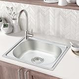 Trintion 42x37cm Stainless Steel Kitchen Sink Single Bowl with Drainer view 6