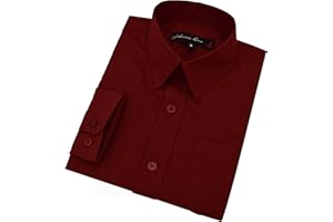 Johnnie Lene Boy's Long Sleeves Solid Dress Shirt #JL32