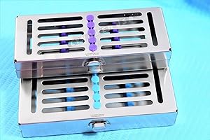 SYNAMED USA New Heavy Duty Premium German Dental Surgical Autoclave Sterilization Cassettes for 7 and 5 Instruments Set of 2 Each