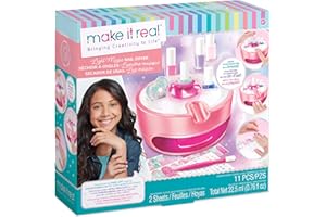 Light Magic Nail Dryer & Polish Set for Girls & Teens - 5 Vibrant Nail Colors, Art Stickers, Nail File, Cuticle Pusher & Dryer - Water-Based, Non-Toxic Polish Perfect Spa Day Manicures Make it Real