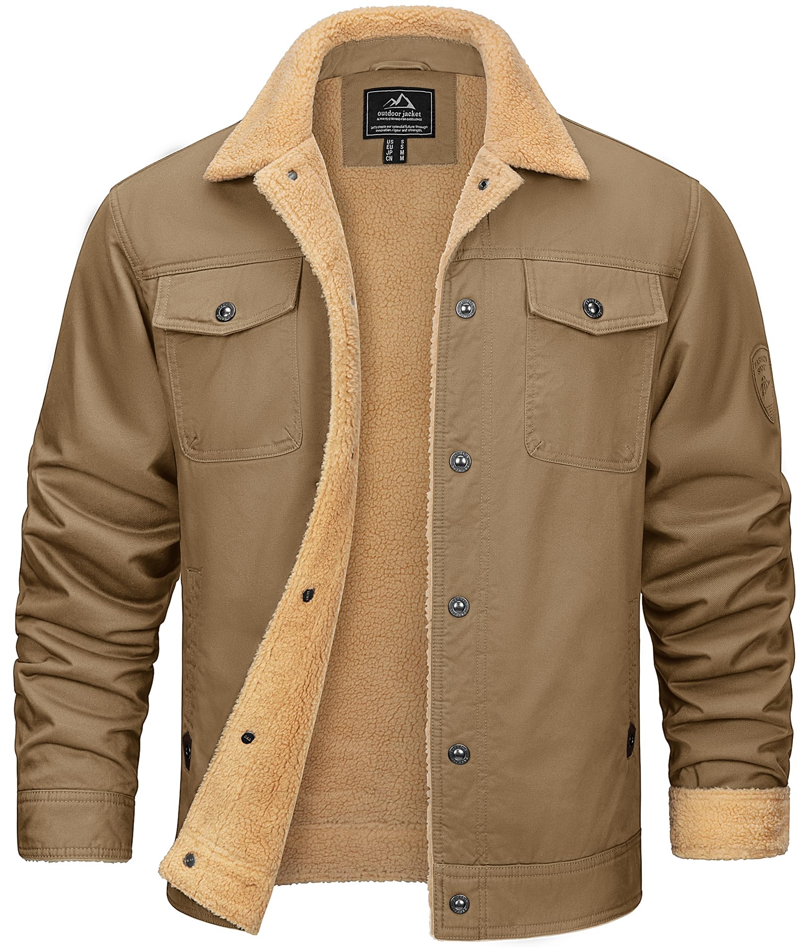 KEFITEVD Men's Outdoor Softshell Jacket Fleece Military Combat