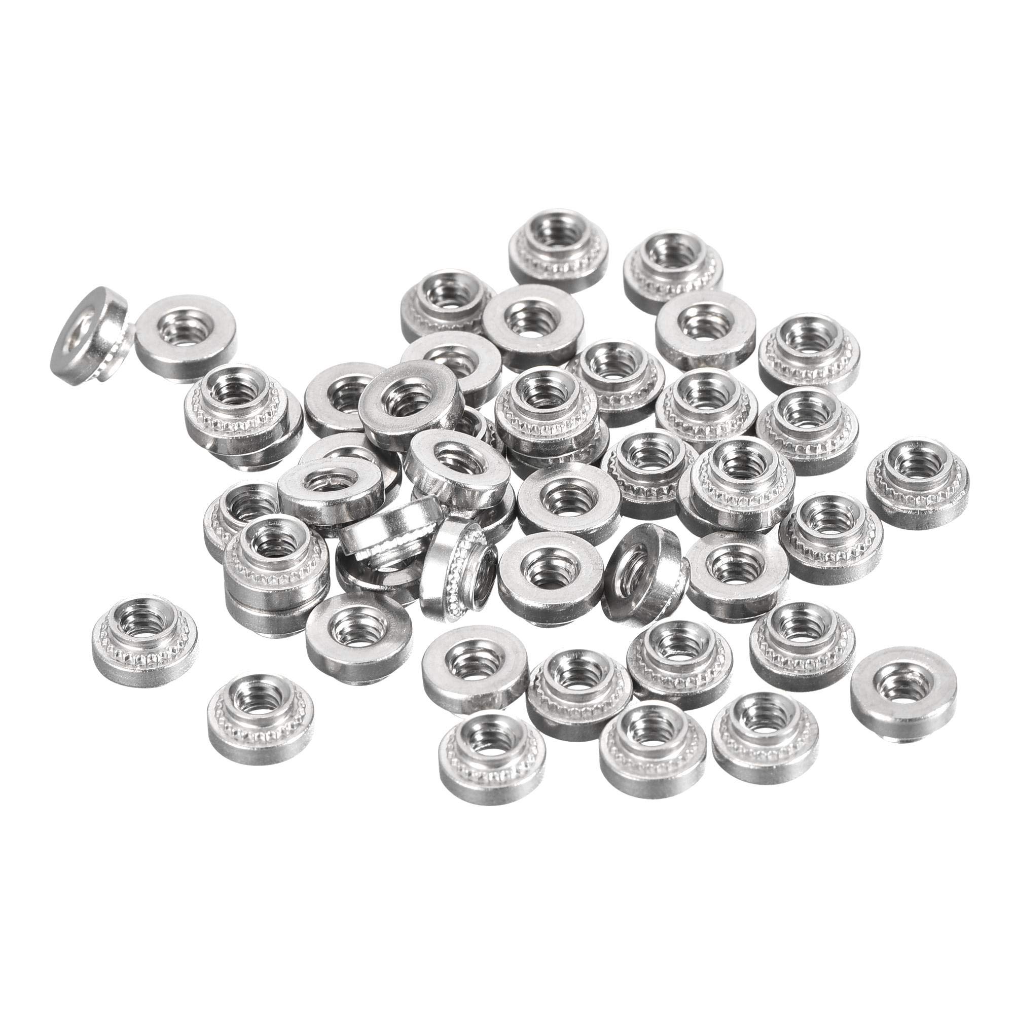 sourcing map Self -Clinching Nuts,#4-40x2.74mm Stainless Steel Rivet Nut Fastener 50pcs