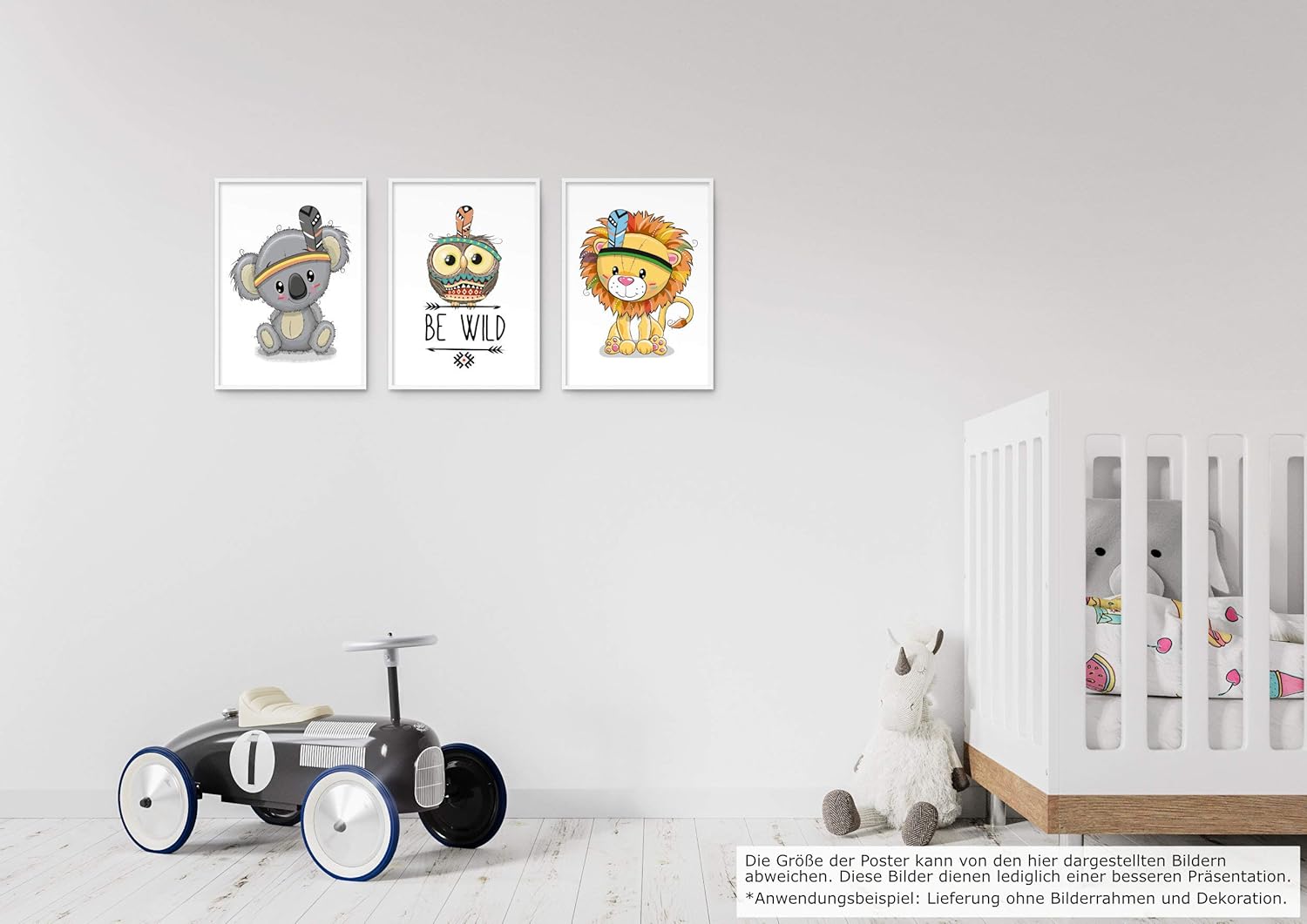 Poster Din A3 Be Wild Dekoration Baby Und Kinderzimmer Madchen Junge Deko 3er Set Din A4 Bilder Ohne Bilderrahmen Postoro Babyzimmer Poster