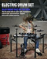 Donner DED-200 Electric Drum Set 8-Pace Mesh Heads Throne Sticks Audio Cable view 8