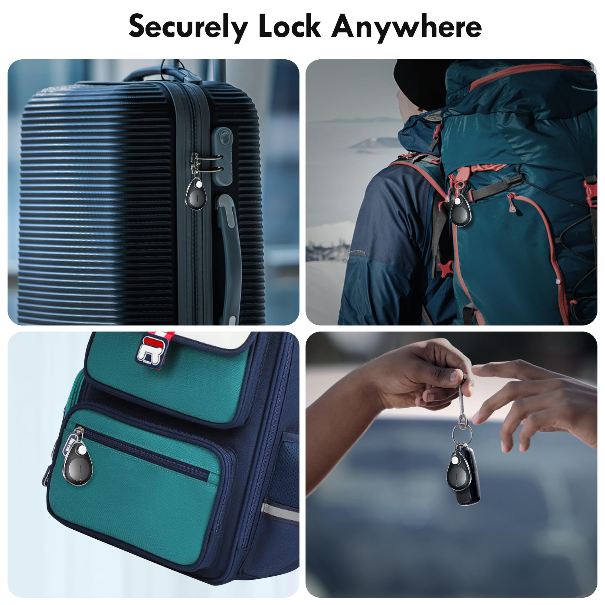 Utag GPS Tracker for Kids Hidden 2 Pack, Bluetooth Tracker Works with Apple Find My (iOS only), Waterproof, Lost Mode, No Monthly Fee, Suitable for Children, Elderly, Pets, Backpack(Black)