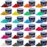 Mica Powder for Epoxy Resin, Soap Making, Lip Gloss – Pigment Powder for Nails – Epoxy Resin Color Pigment – Soap Making Dye – Mica Pigment Powder 24 Jars Colors Set