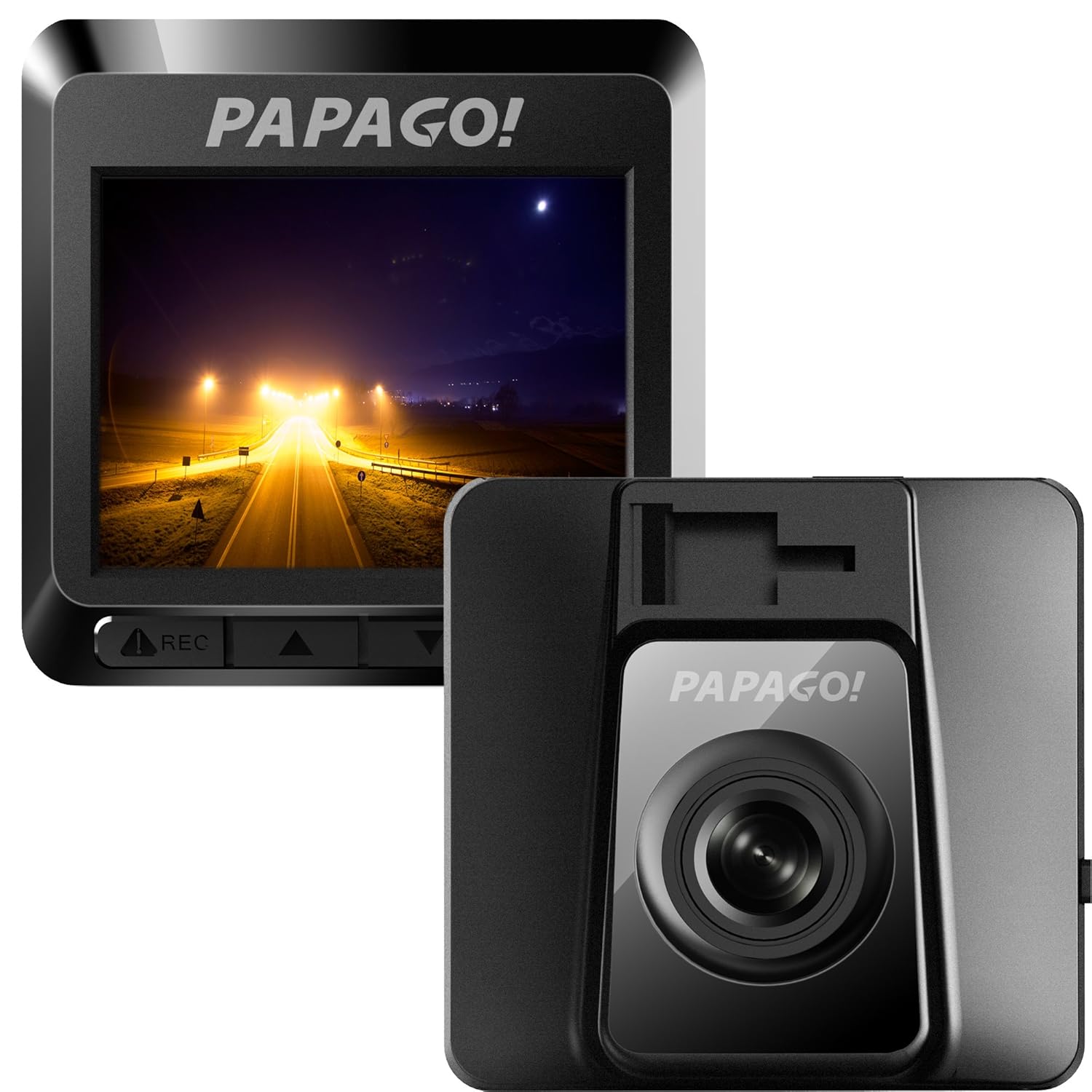 PAPAGO Car Dash Camera GoSafe 388 Full HD Dash Cam 1080P Car DVR with GPS option, Night Vision ,Free 8GB Micro SD Card GS3888G
