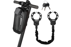 TOKCKYBL Heavy Duty Electric Scooter Lock with Scooter Bag - 6mm Anti-Theft Chain Lock, 94cm Weatherproof Security for E-Scooters, E-Bikes, Motorcycles