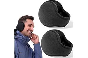 Eyegla Mens Ear Muffs Foldable Winter Earmuffs Fleece Warm Ear Warmers Adjustable Ear Muff
