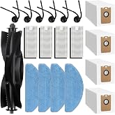 19 Pcs Accessories Kit for Tikom L8000 Plus Robotic Vacuum Cleaner | for Medion X20 SW+ MD 11415, Replacement Parts Include 1 Main Brushes, 4 Dust Bags, 4 Mop Pads, 4 Filters, 6 Side Brushes