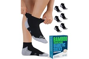 Doctor's Select Bamboo Viscose Ankle Diabetic Socks for Women & Men - 6 Pairs Viscose Bamboo Socks Woman, Low Cut Non Binding