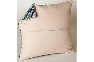 THEA GOUVERNEUR SINCE 1959 Thea Gouverneur Cushion Back Kit with Zipper - Beige - for Any 16x16 Inch (40x40cm) Cushion- Cross Stitch Creations - Embroidery - Embroidery Kit for Adults - 23.5999