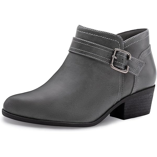 amu♡SHOP② Amazon.com: mysoft Women's Ankle Boots Low Chunky Stacked