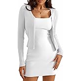 a.Jesdani Women's Shrug Sweaters Open Front Long Sleeve Rib Knit Bolero Open Front Cropped Cardigan S-1X