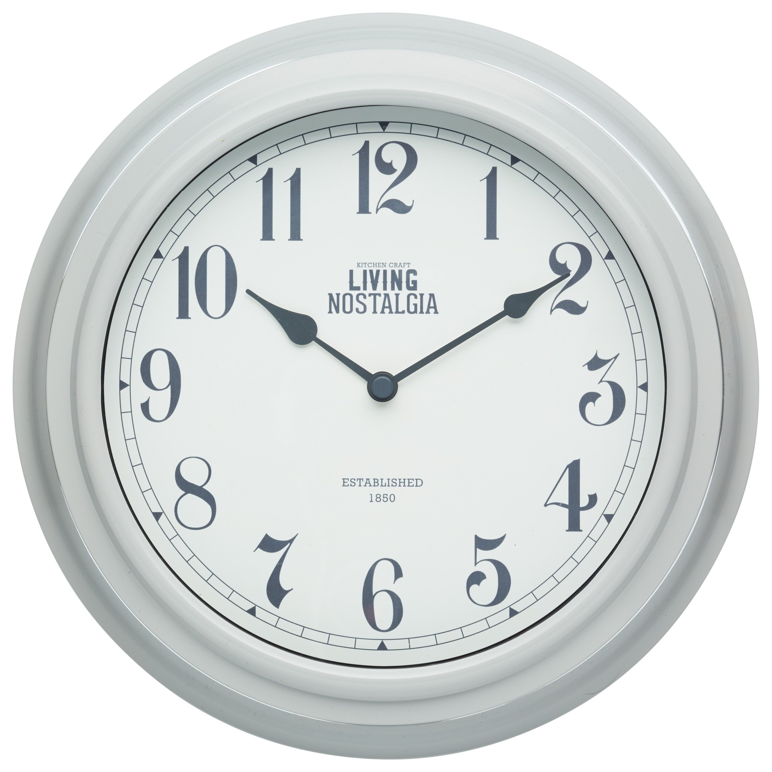 KitchenCraft Living Nostalgia Analogue Wall Clock, 25.5 cm (1") - Antique Cream
