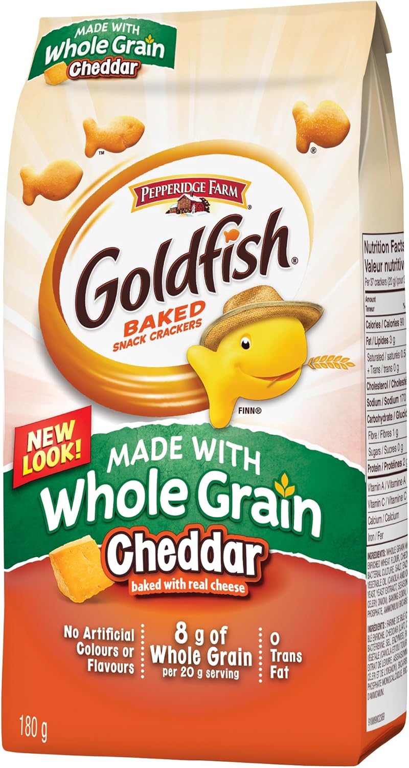 Goldfish Whole Grain Cheddar Crackers, 180g Amazon.ca Grocery