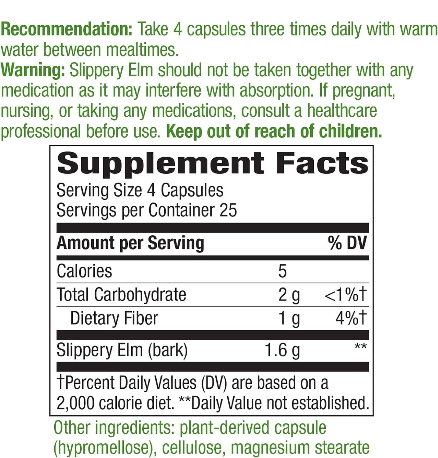 Nature's Way Slippery Elm Bark (Packaging May Vary): Health & Personal Care