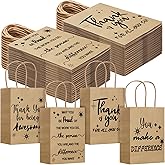 Gueevin 40 Pcs Employee Appreciation Thank You Gift Bags Bulk for Medical Assistant Week Gifts Bulk Customer Service Pastor Day Vet Tech PA Week Team Gift Coworker Staff(Appreciation,Kraft Color)