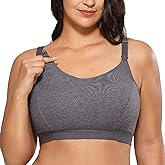 Gratlin Women's Plus Size Nursing Bra Sports Maternity Support Cotton Breastfeeding Bras