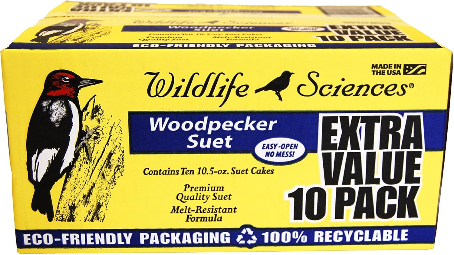 Backyard Birding & Wildlife - Woodpecker Suet Cake 10 Pack for Wild Birds
