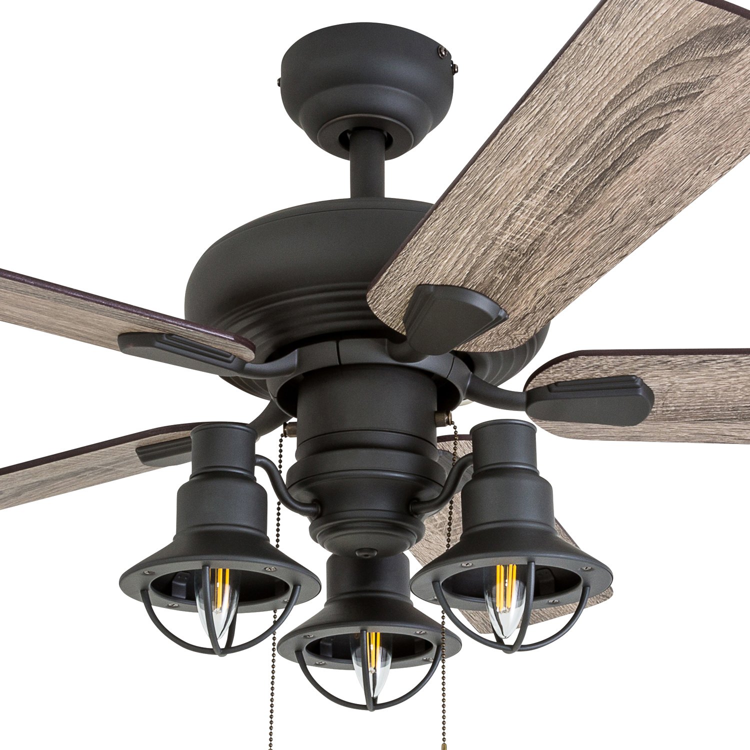 Prominence Home 50652-01 Piercy Coastal Ceiling Fan, 42", Barnwood/Tumbleweed, Aged Bronze