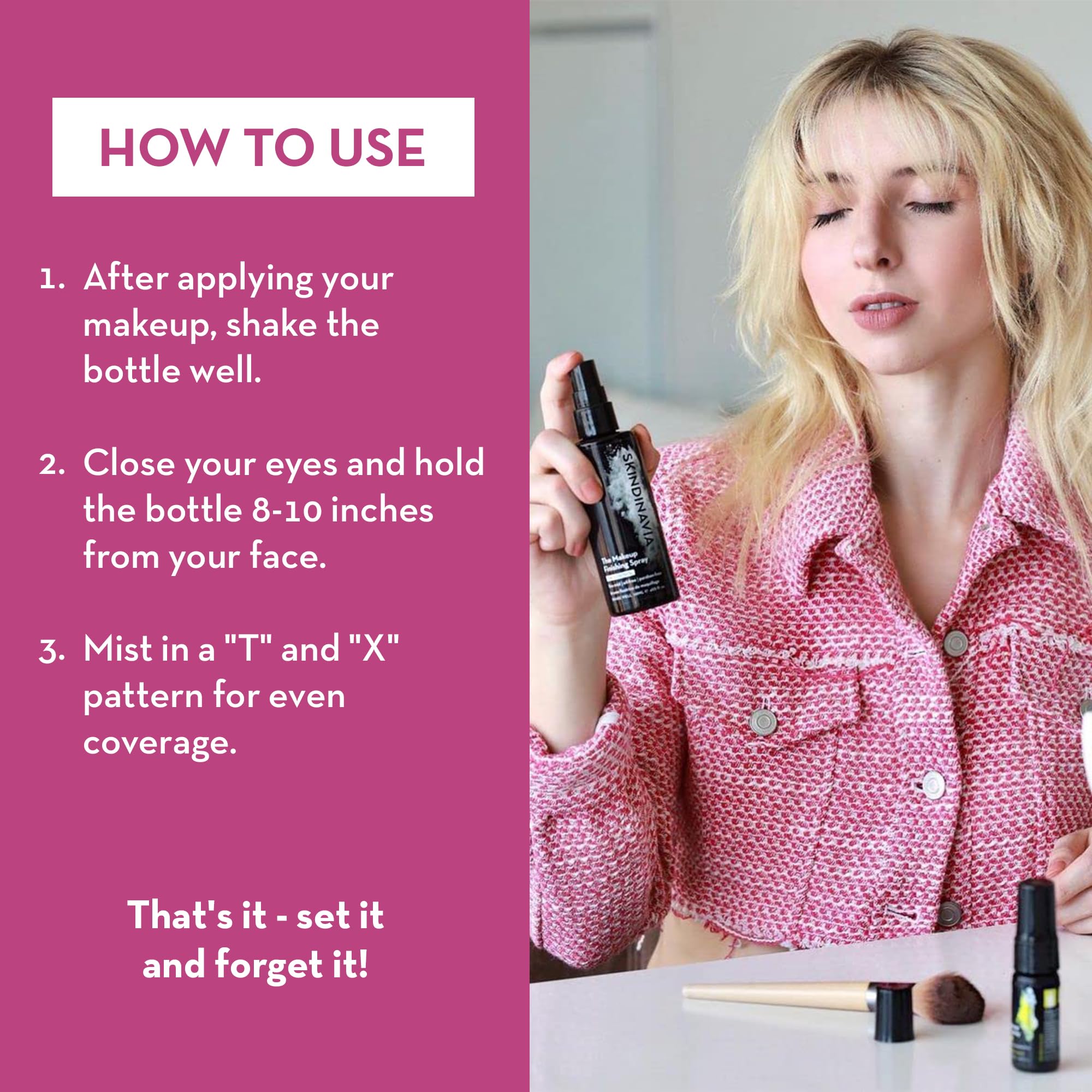 Skindinavia The Makeup Finishing Spray, Classic Makeup Setting Spray, All-Day Wear, Long-Lasting Up to 16+ Hours, Heat-Resistant & Waterproof, Cooling Fine Mist, 4.0 Oz