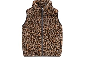 AIWUHE Toddler Boys Girls Fleece Vest Kids Polar Fleece Zipper Jacket Sleevless Fall Winter Warm Outerwear With Pockets 2-6Y