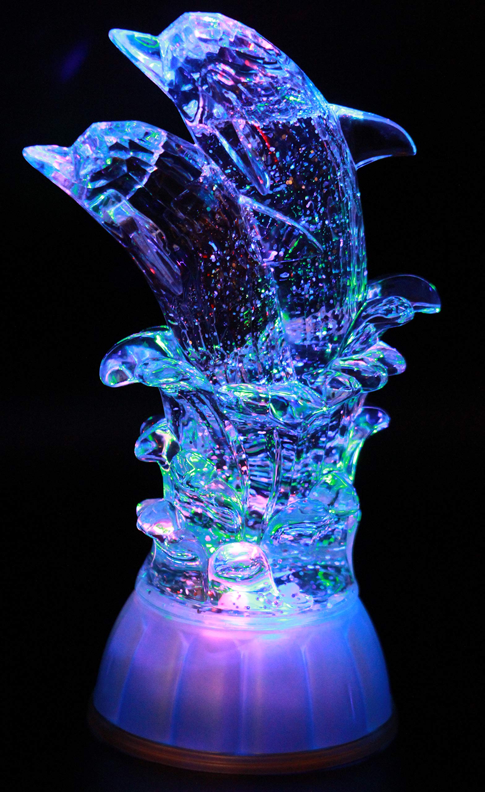 Photo 1 of **INCOMPLETE** Dalax- Pair of Dolphin, LED Lighted Sparkling Multi-Color Changing Home Decorative Bedroom Décor Birthday Gift, Good Luck Marine Life Snow Globe Figurines Statue Decoration Gifts Ornaments Collection