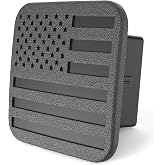 eVerHitch 2" Black American Flag Hitch Plug Cover | for 2 Inch Receiver, Heavy Duty Rubber for Trucks, SUV, Tow Hitch Receiver Plug, No Pin Needed (Fit 2" receivers)