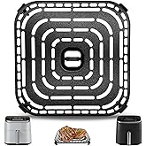 Air Fryer Grill Pan for COSORI Air Fryer TurboBlaze 6 Qt, Non-Stick 8.9’’*8.9’’Square Air Fryer Rack Replacement Parts Accessories Grill Plate Crisper Plate Tray with Rubber Bumpers, Dishwasher Safe