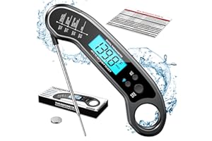 ROUUO Meat Thermometer Digital, Instant Read Meat ThermometerI for Grill and Cooking, Waterproof Food Thermometer for Kitchen and Outside, BBQ, Turkey, Candy, Liquids, Beef